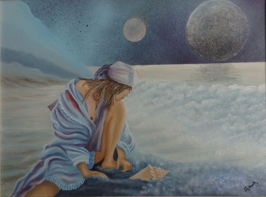 LA PLAGE---THE SEASIDE  20X24'' OIL