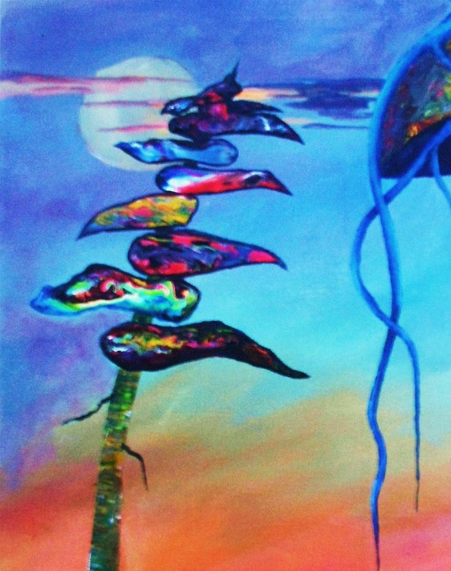 PEAROL TREE-----ARBRE PERLÉ----20X24''  ACRYLIQUE